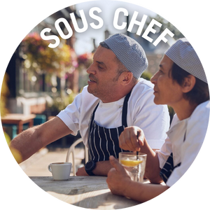 Sous Chef sits in the outside dining area. Link to Sous Chef Jobs. 